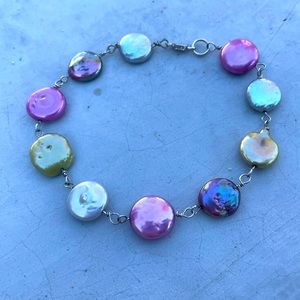 Vintage Silver Pearl Bracelet